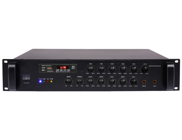 合并式带6分区音量可调MP3定压功率放大器（500W）