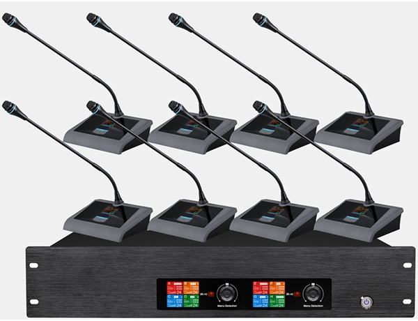 一拖八U段无线麦克风：（手持、台式、领夹、头戴）